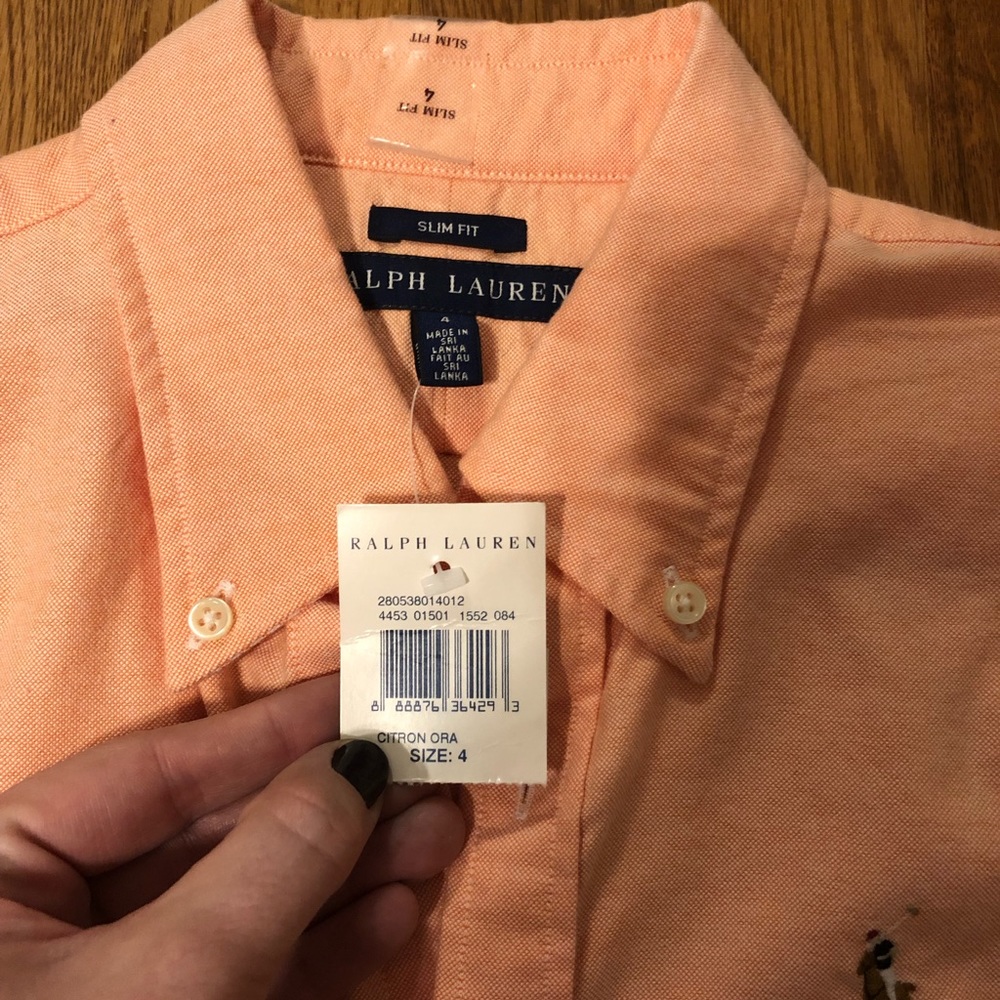 Orange Rl Button Up - image 2